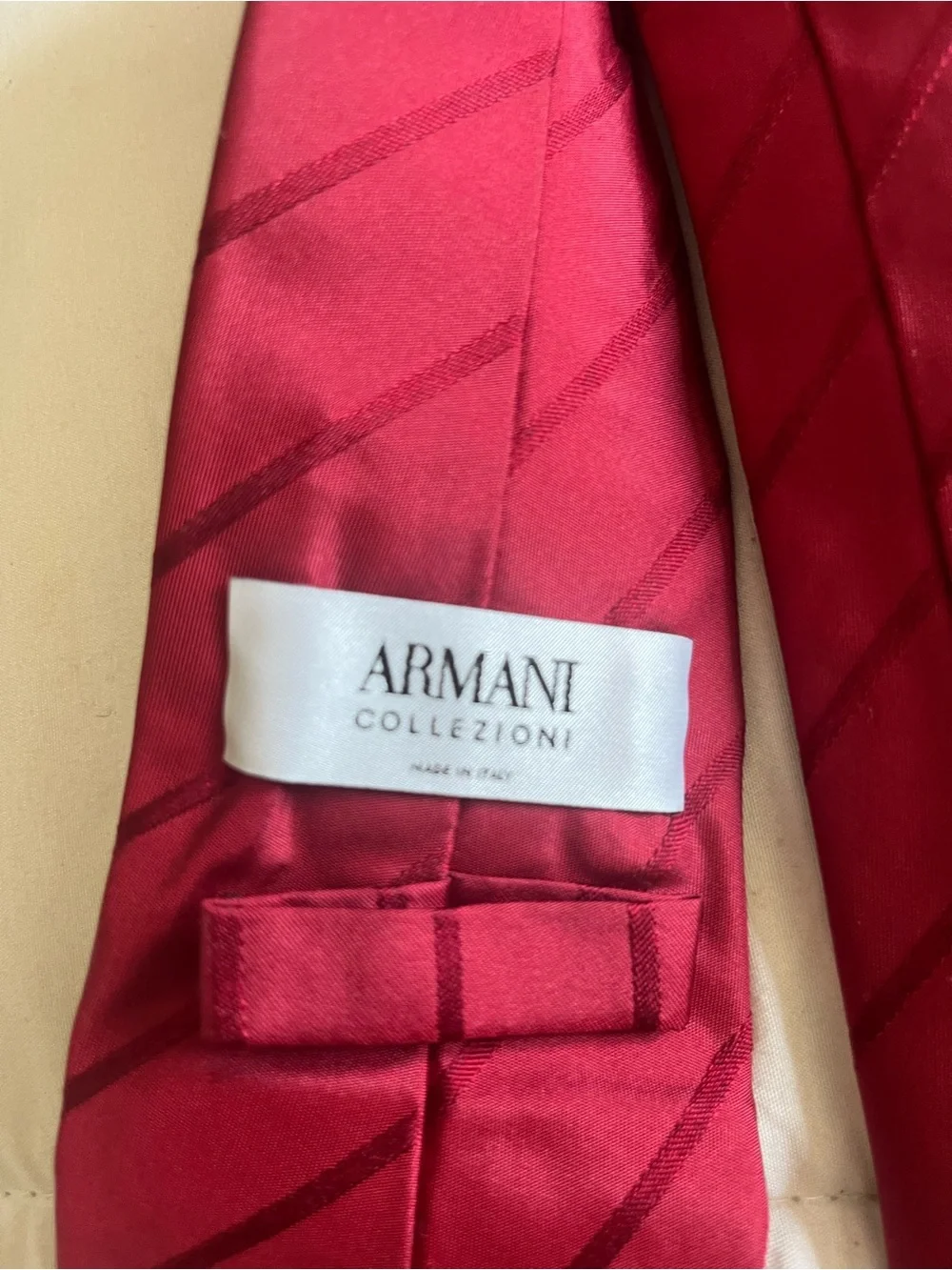 Armani Collezioni Deep Burgundy Diagonal Stripe Tie